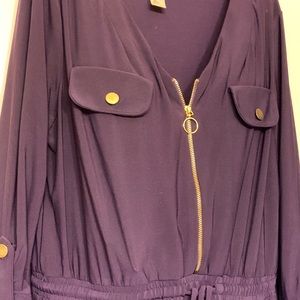 Emma & Michelle plum color zip dress